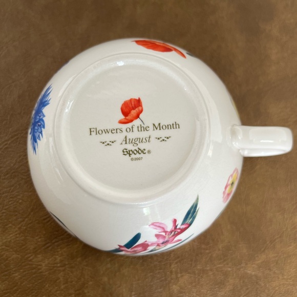 Spode Flowers of the Month August Cup and Saucer - Picture 8 of 10
